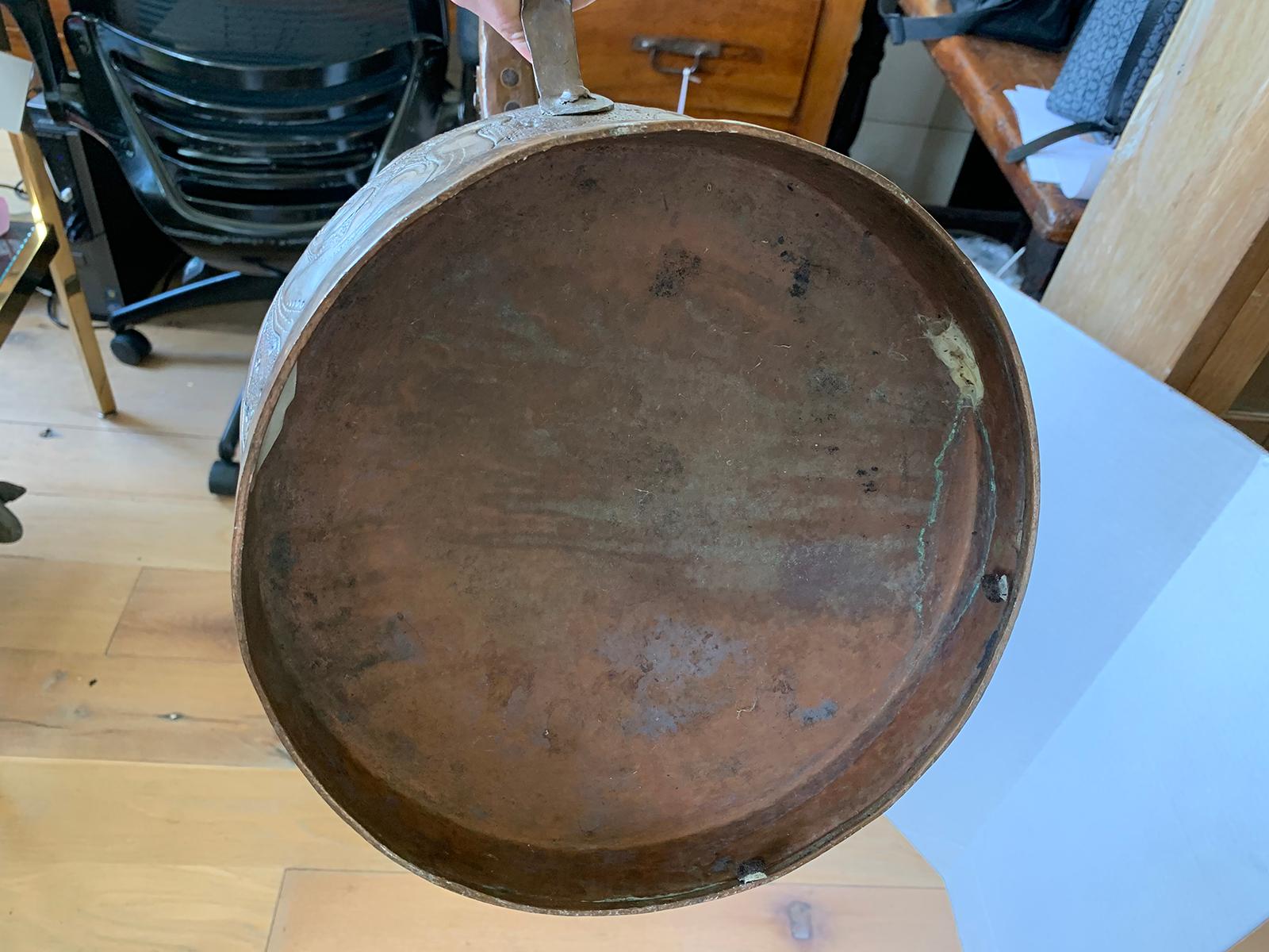 19th-20th Century Eastern Continental Copper Watering Can with Lid For Sale 10