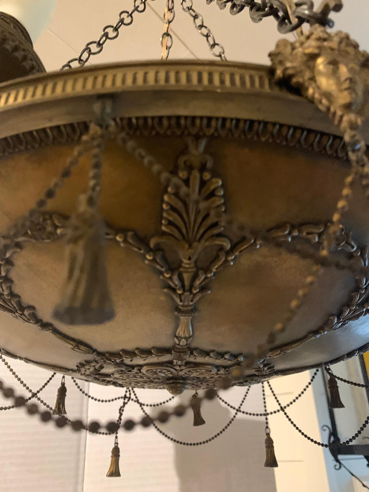 19th-20th Century Empire Style Bronze Chandelier For Sale 9