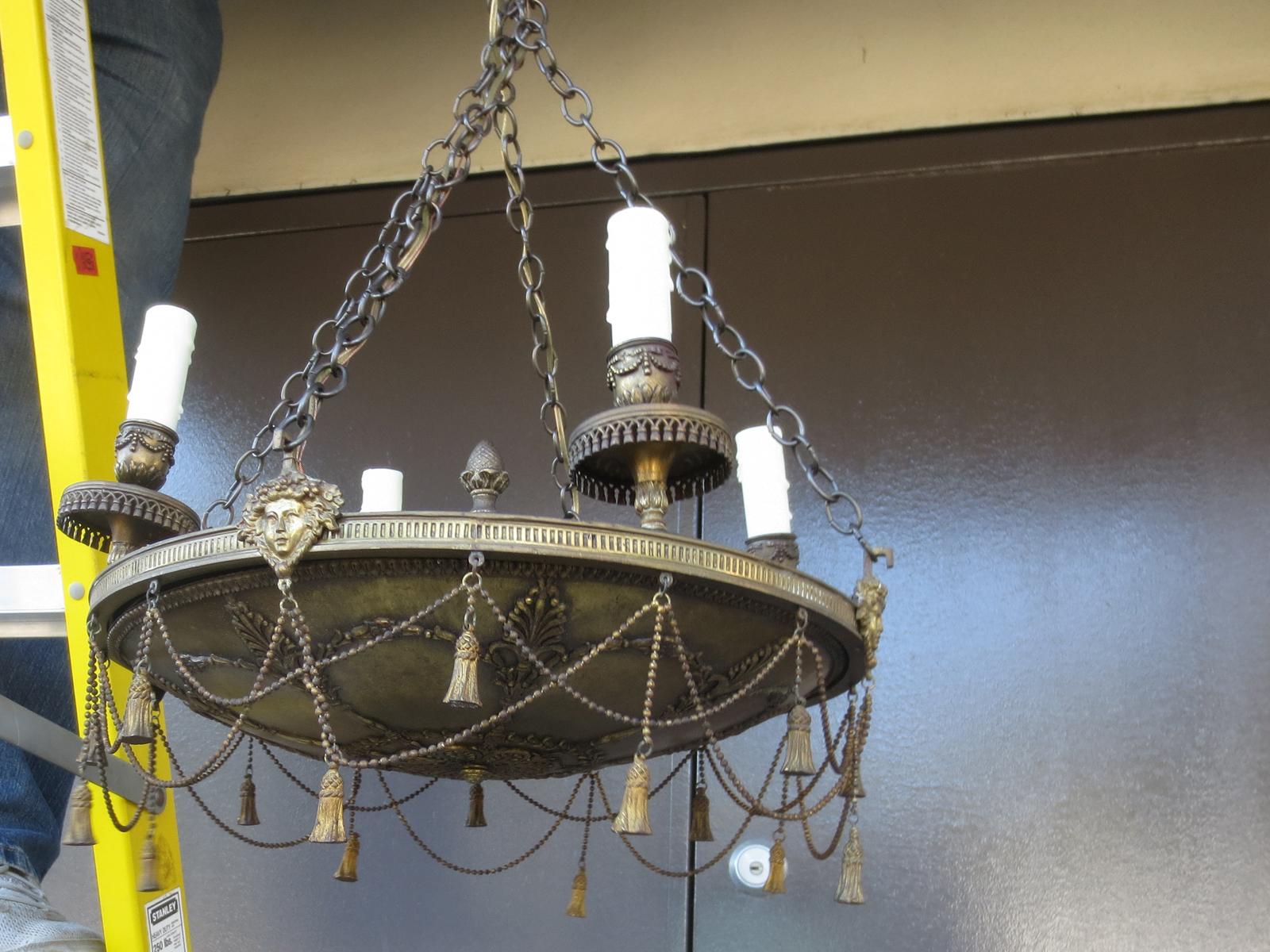 19th-20th century Empire style bronze chandelier
New wiring.