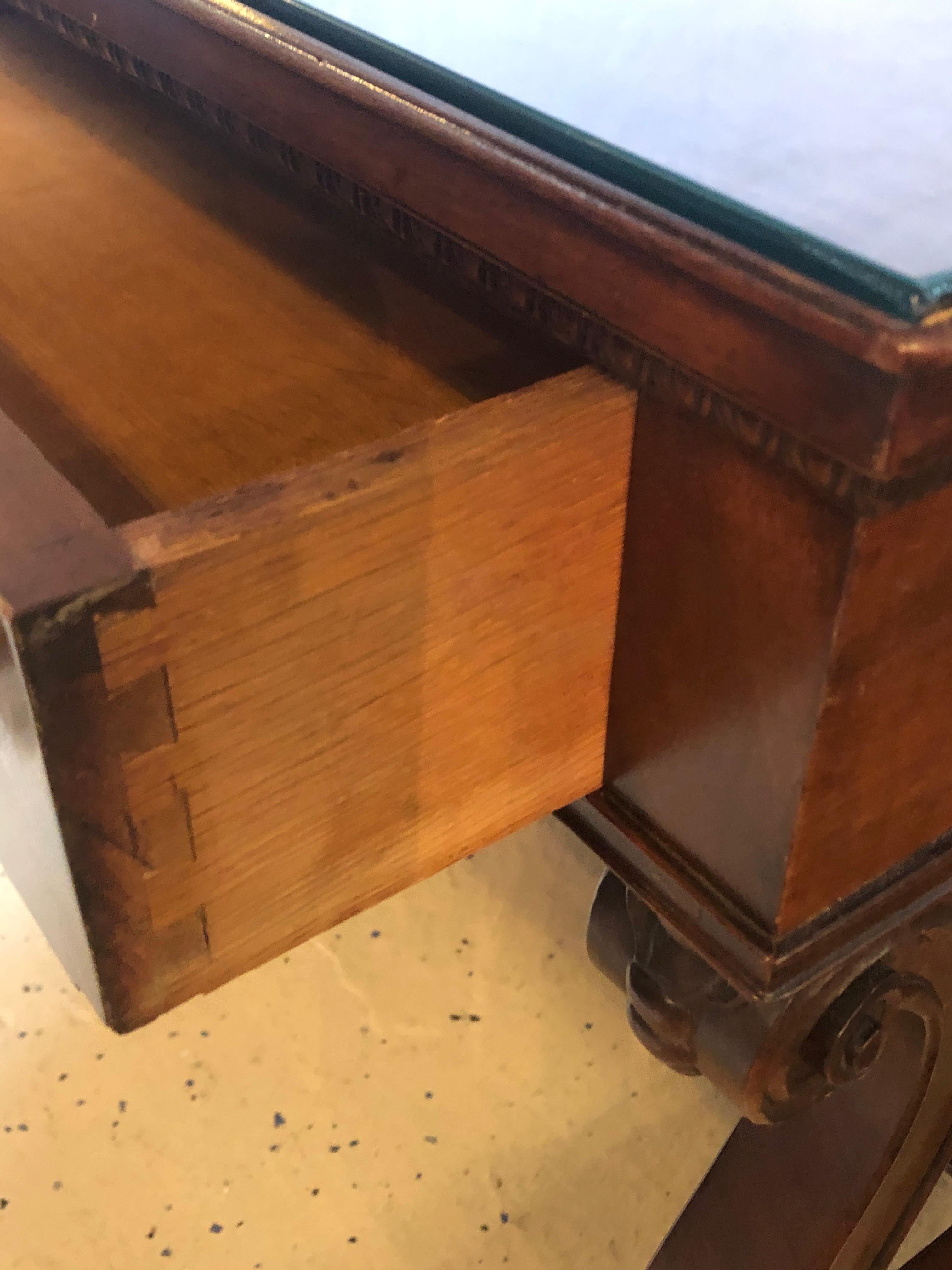19th or 20th Century Empire Style Faux Partners or Writing Desk Having Claw Feet In Good Condition In Stamford, CT