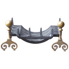 Antique 19th-20th Century English Fireplace Grate or Fire Basket