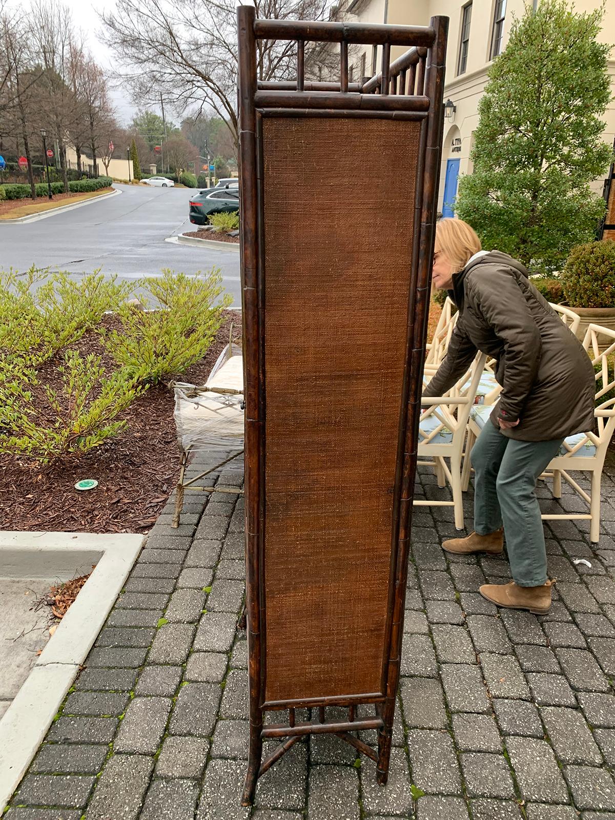 19th-20th Century English Tall Bamboo Cabinet or Bibliotheque with Glass Doors 10