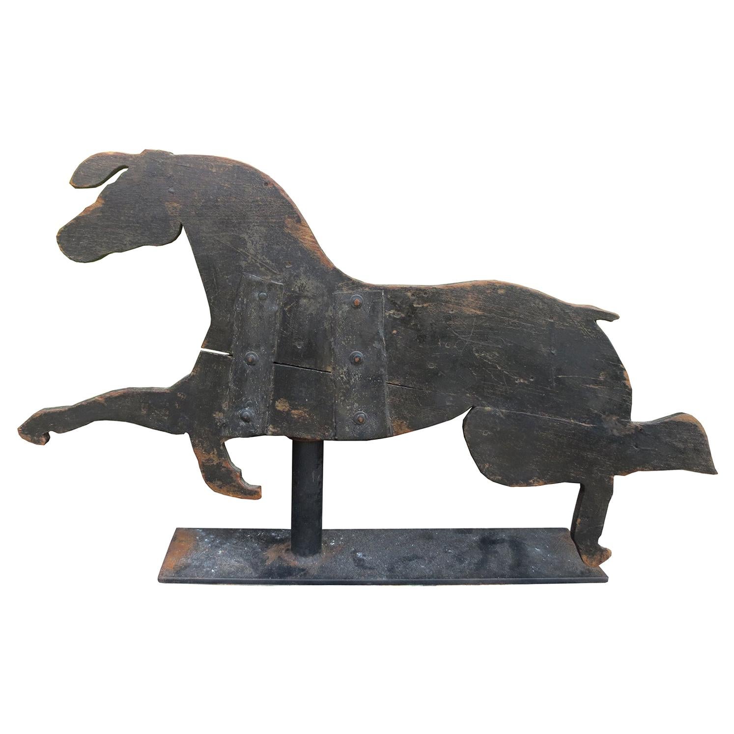 19th-20th Century Folk Art Horse on Stand For Sale