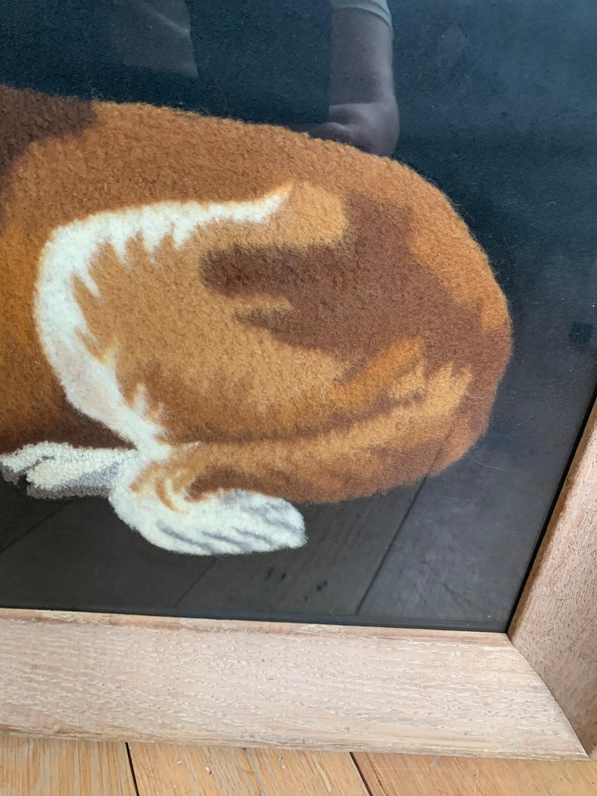 19th-20th Century Framed Needlework of St. Bernard For Sale 3