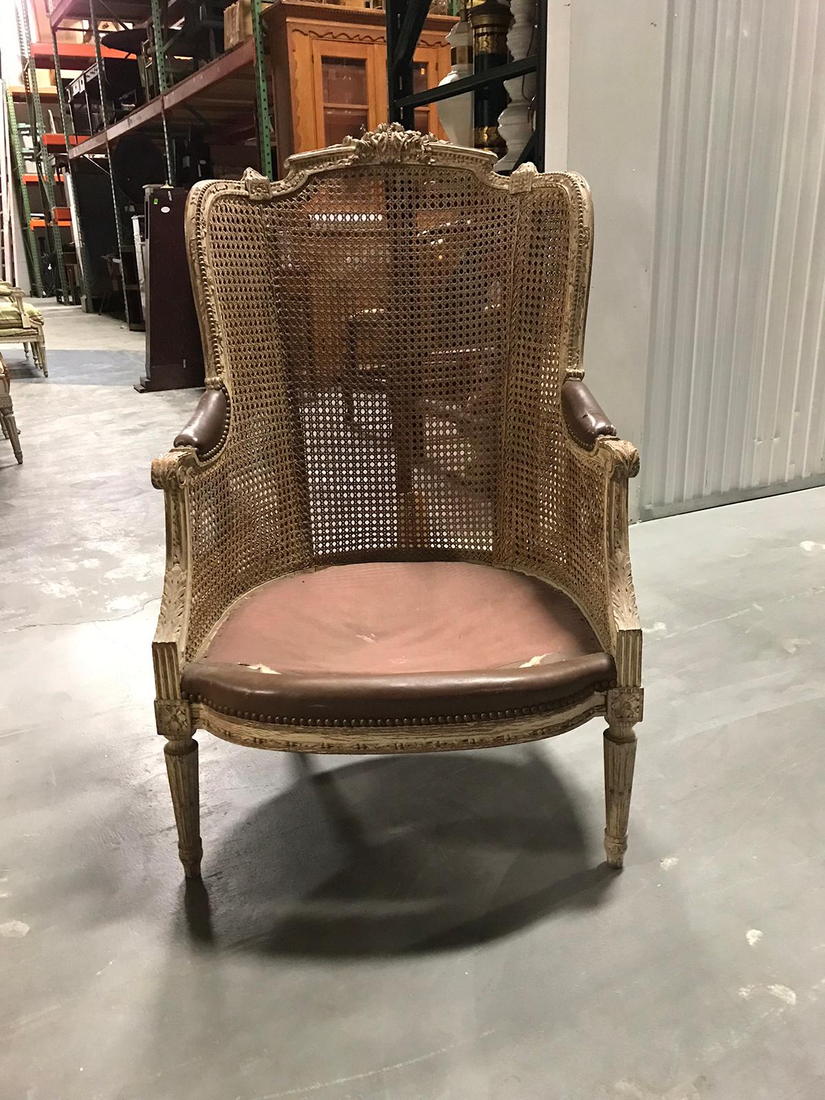 19th-20th century French caned armchair
Measures: 26.25