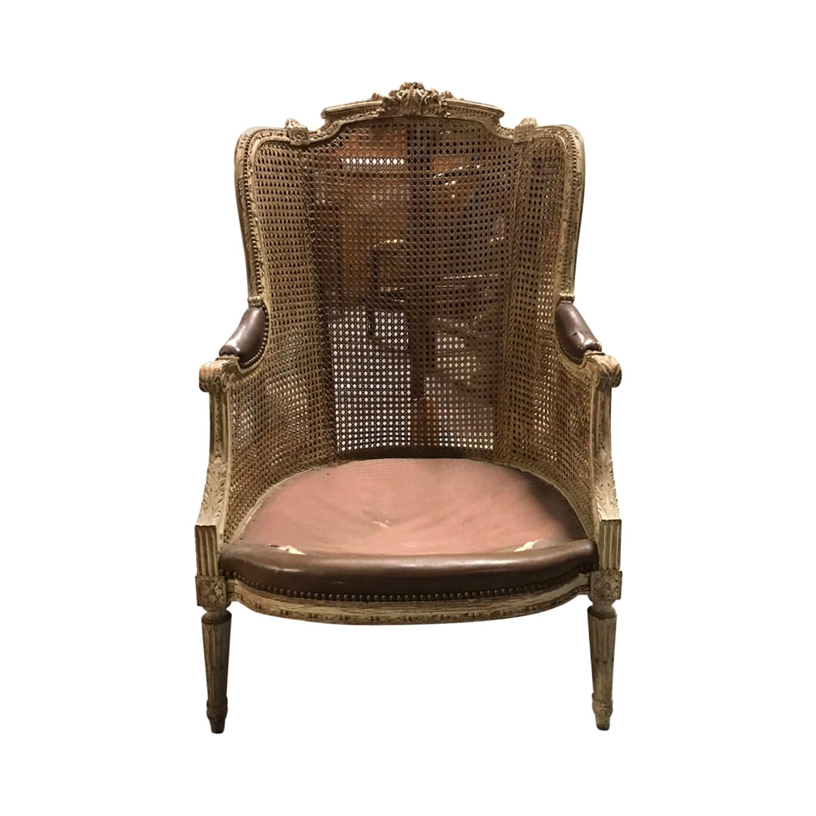 19th-20th Century French Caned Armchair