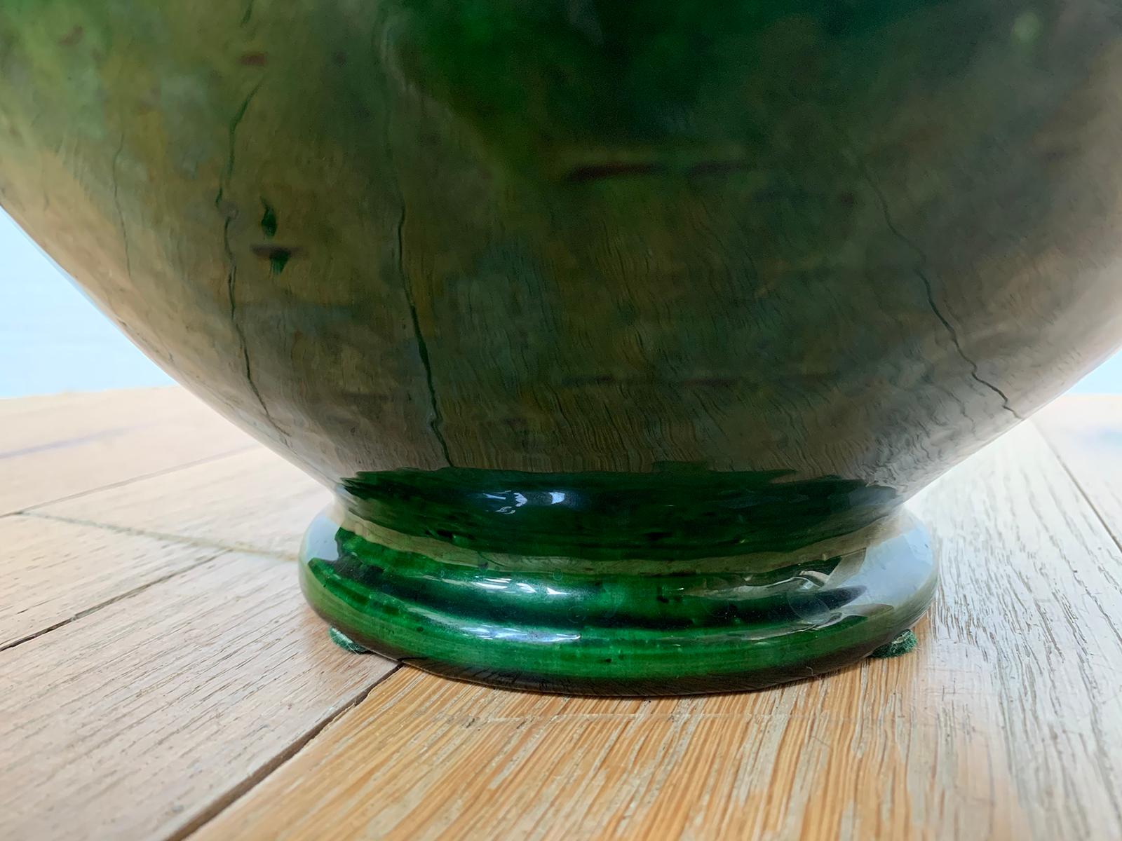 19th-20th Century French Green Glazed Earthenware Lidded Tureen 6