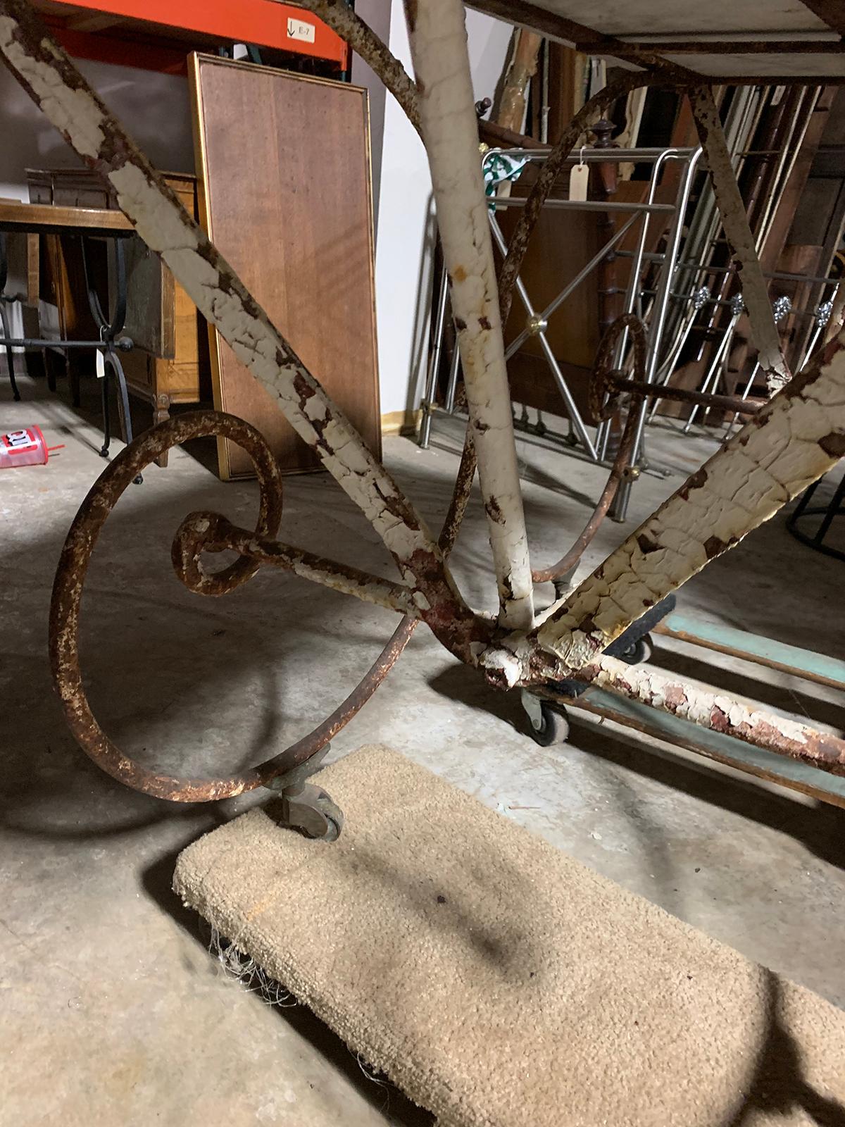 19th-20th Century French Iron and Marble Pastry Table For Sale 12