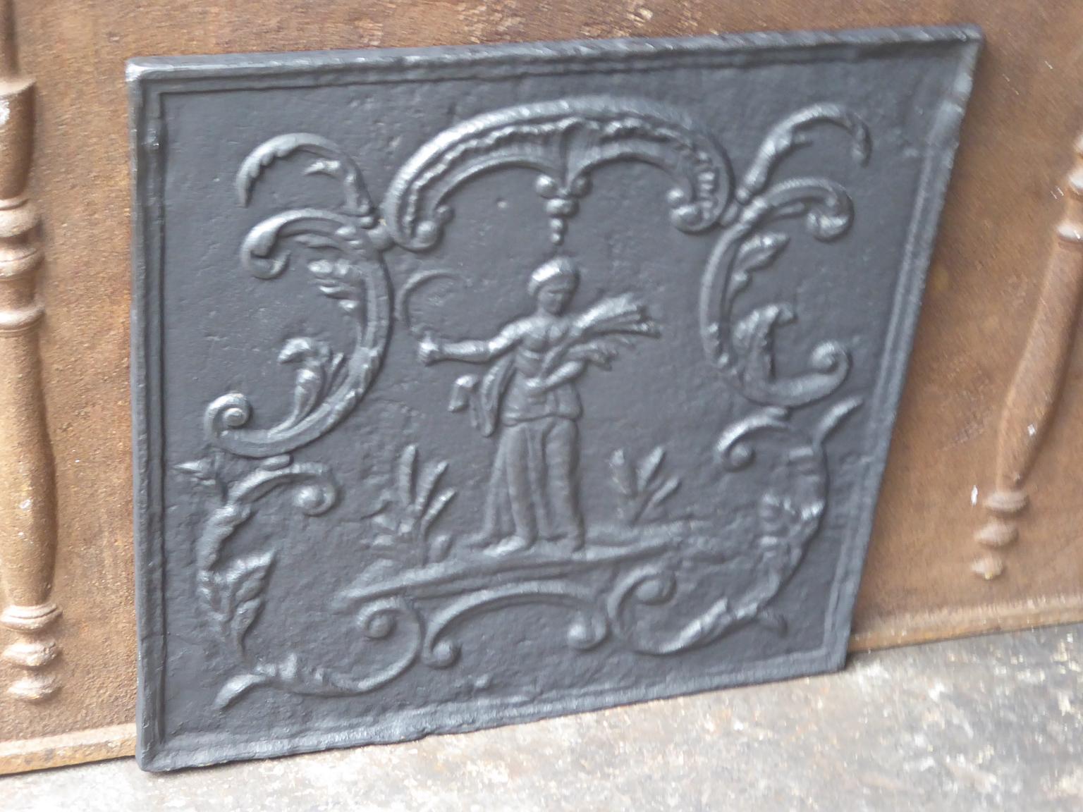 Cast 19th-20th Century French Louis XV Style 'Ceres' Fireback