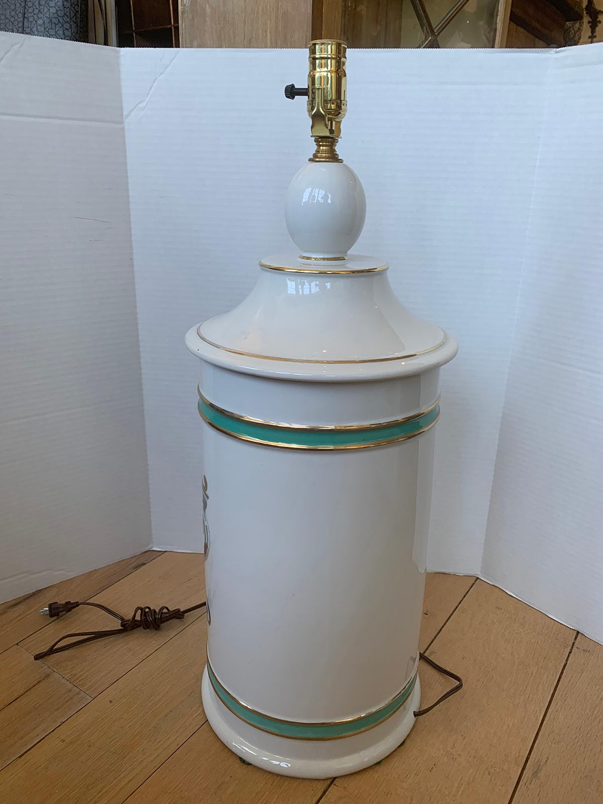 19th-20th Century French Porcelain Apothecary Jar 