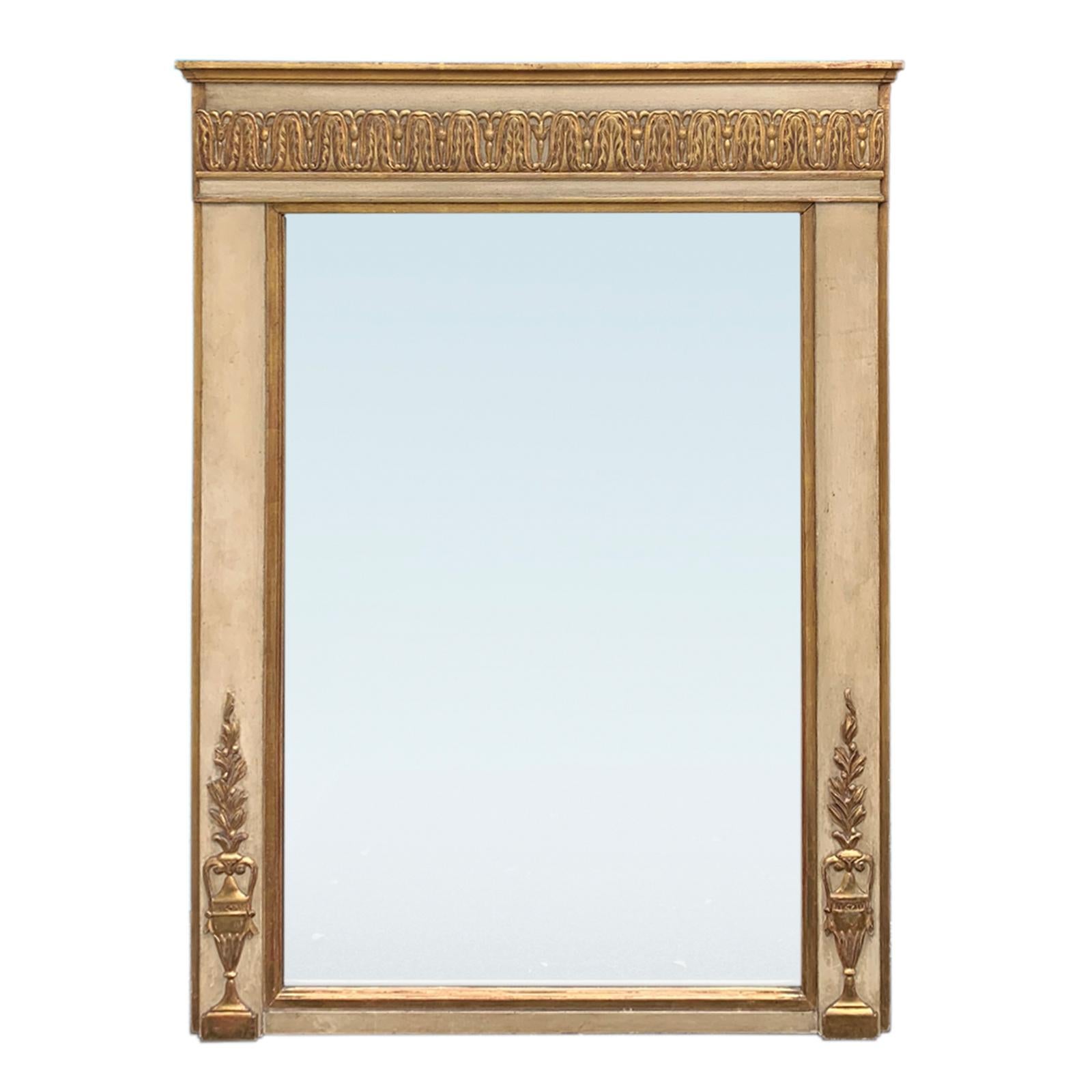 19th-20th Century French Regency Polychrome and Gilt Mirror