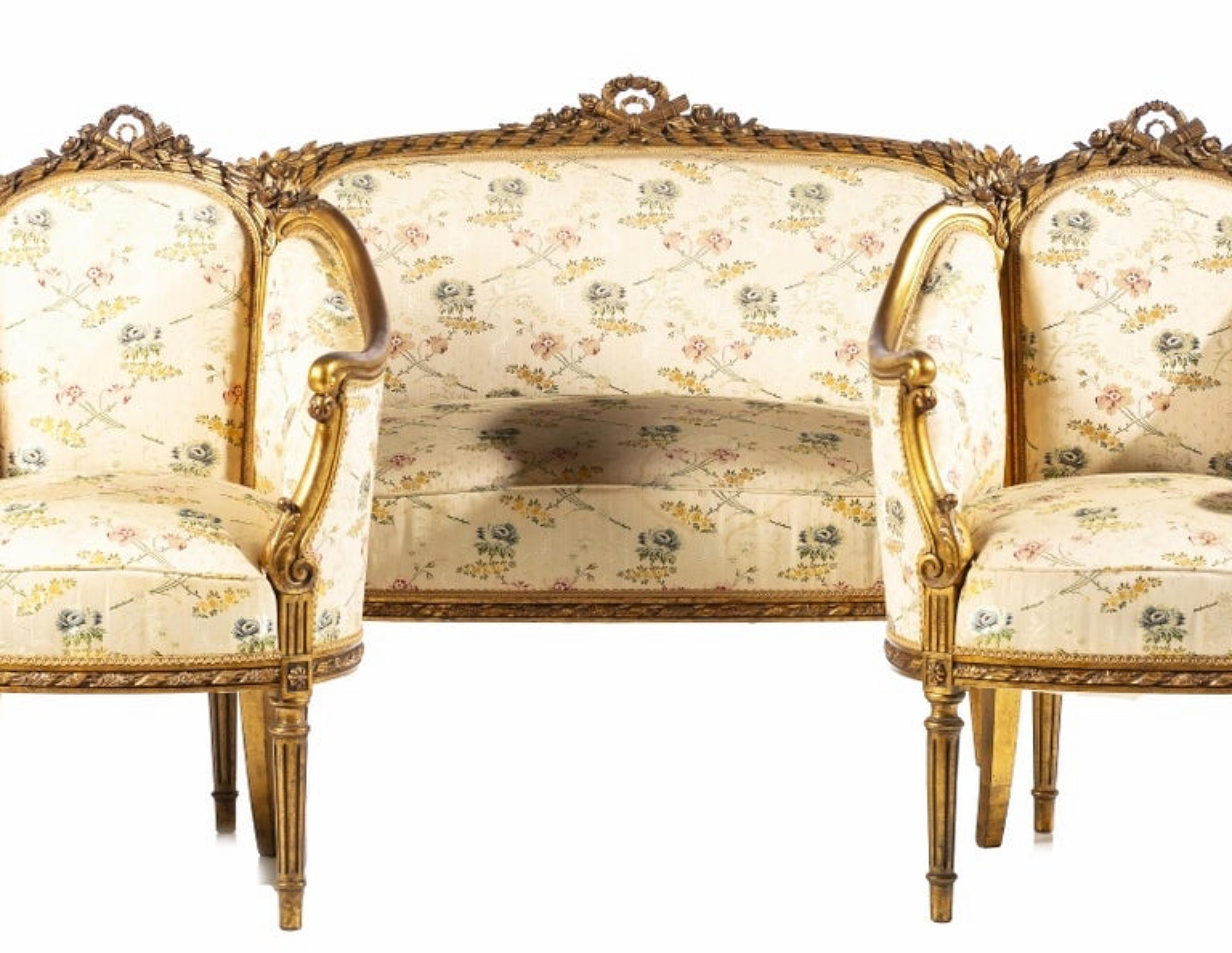 19th Century 19th/20th Century FRENCH SET AND PAIR OF ARMCHAIRS For Sale