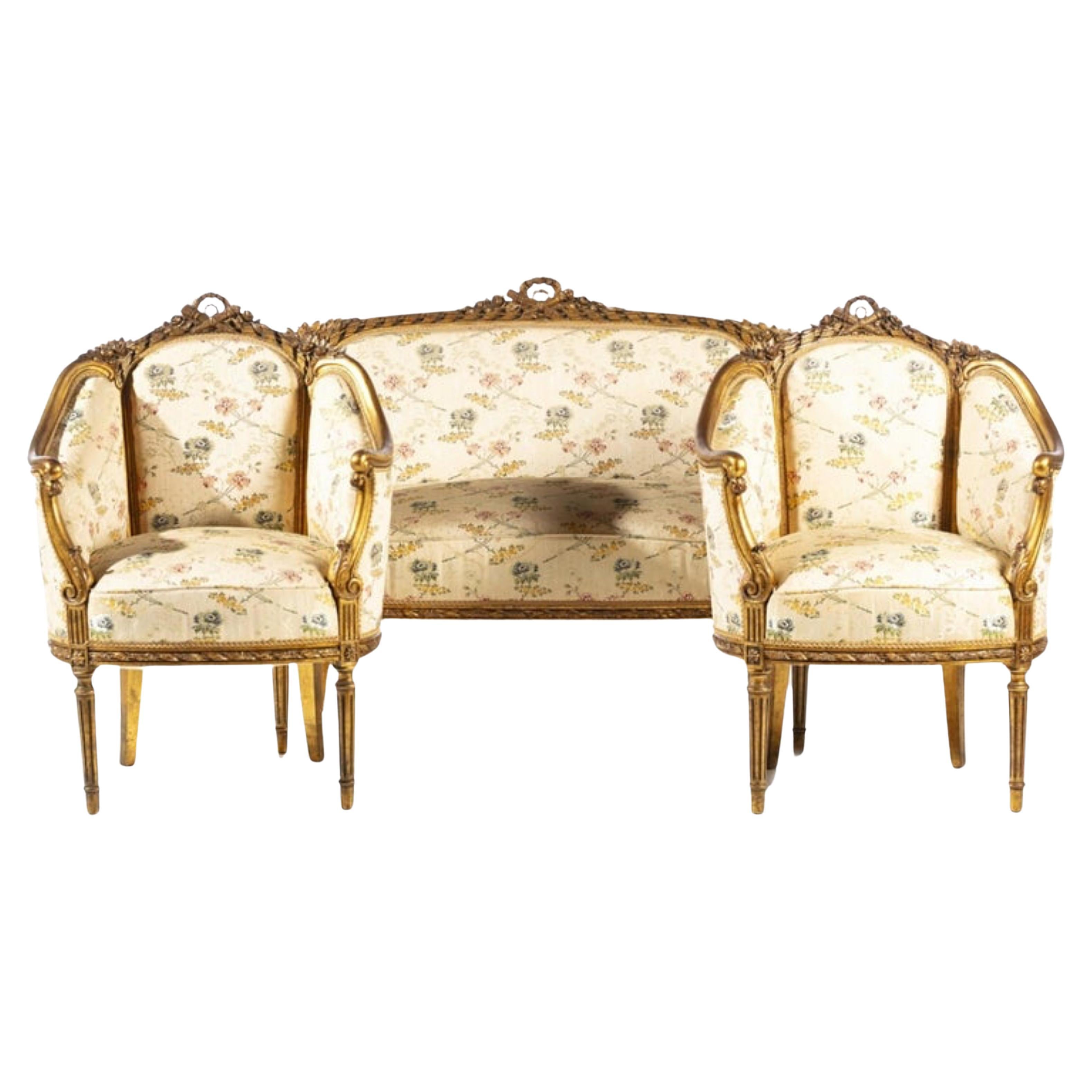 19th/20th Century FRENCH SET AND PAIR OF ARMCHAIRS For Sale