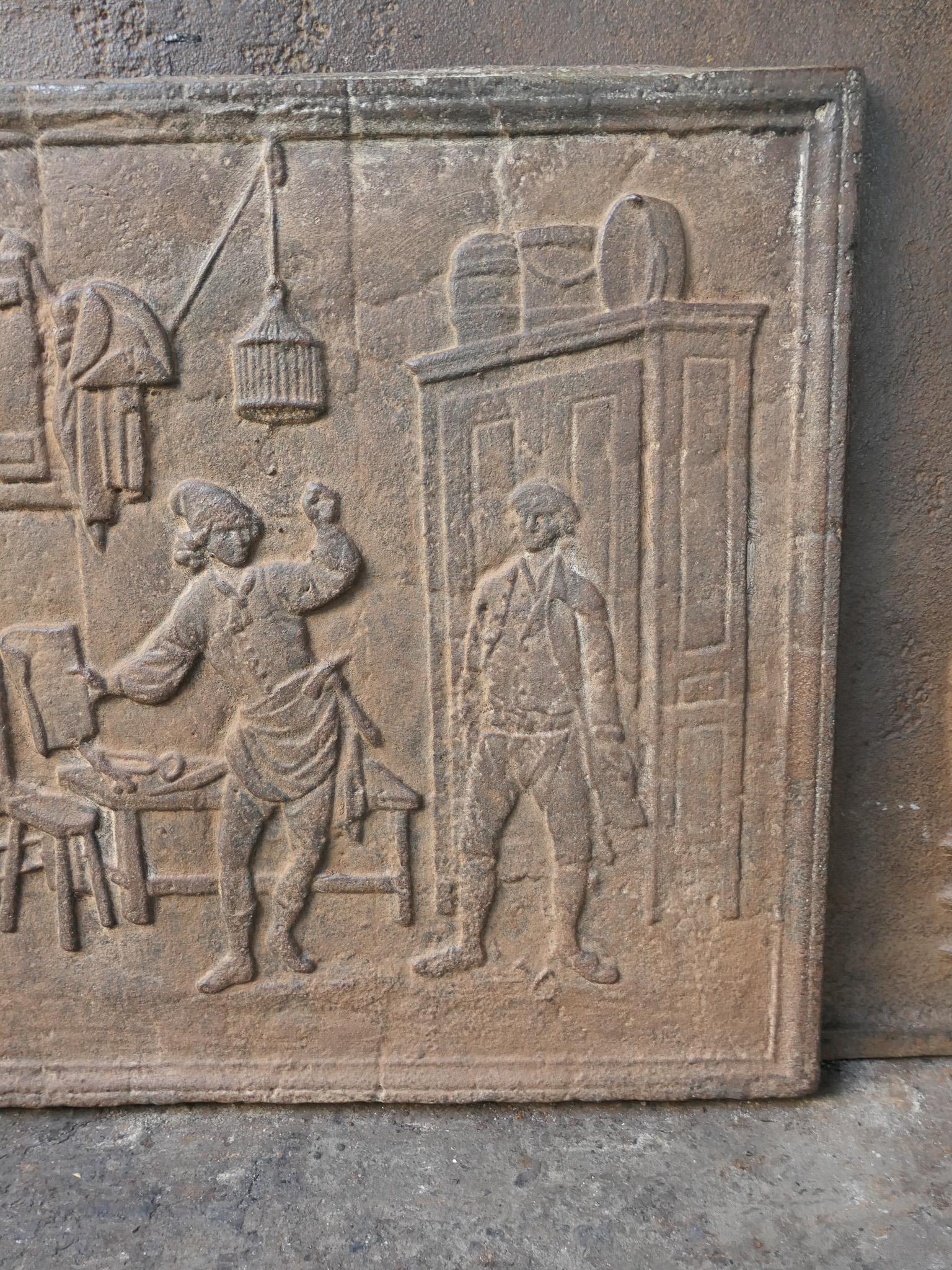 Plaque de cheminée / crédence française du 19e - 20e siècle « The Cobbler and the Financier » en vente 3