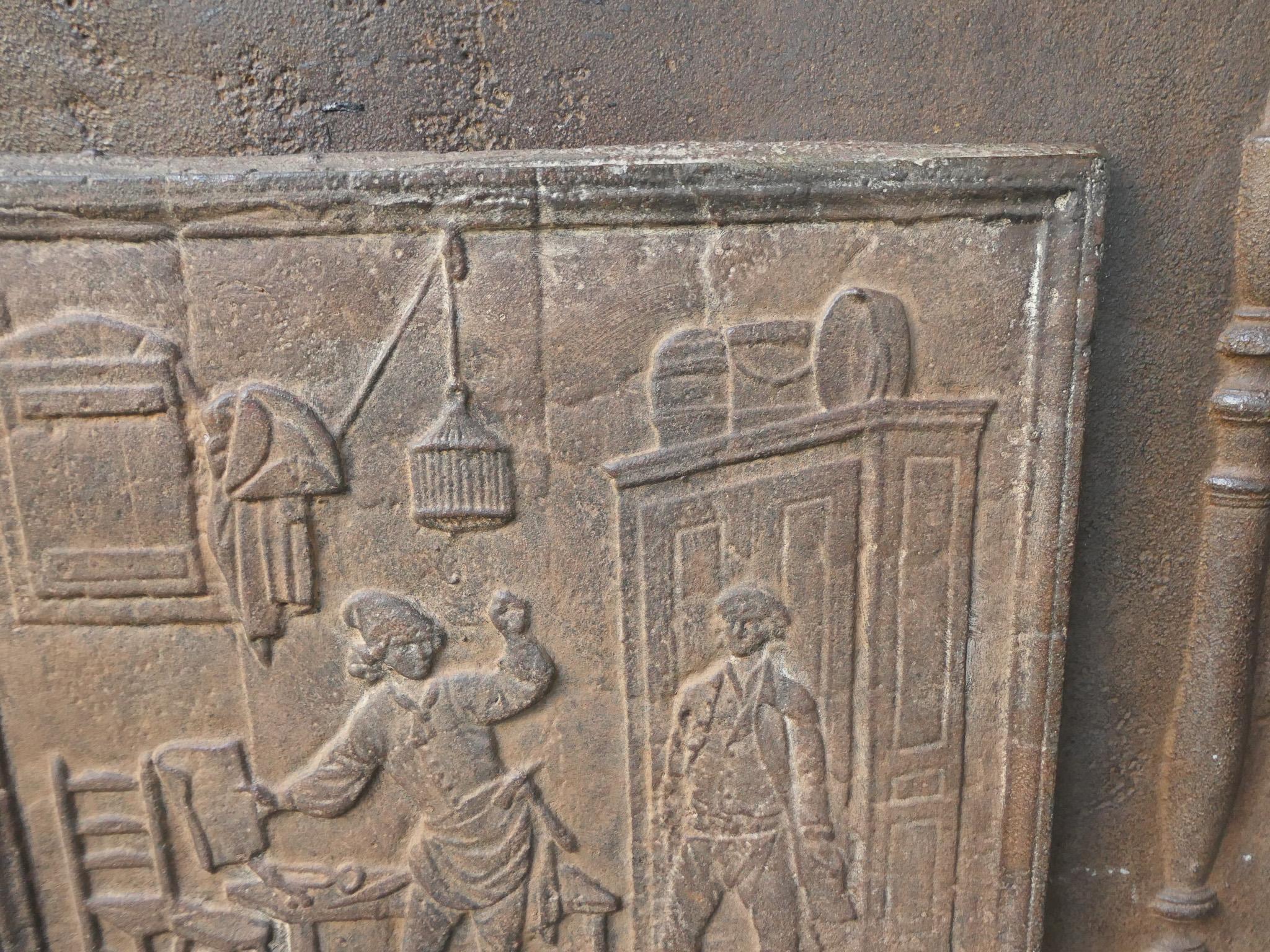 20ième siècle Plaque de cheminée / crédence française du 19e - 20e siècle « The Cobbler and the Financier » en vente