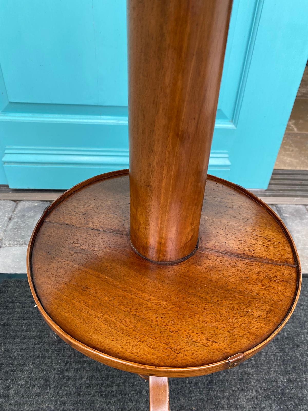 Wood 19th-20th Century French Walnut Round Side Tripod Table For Sale