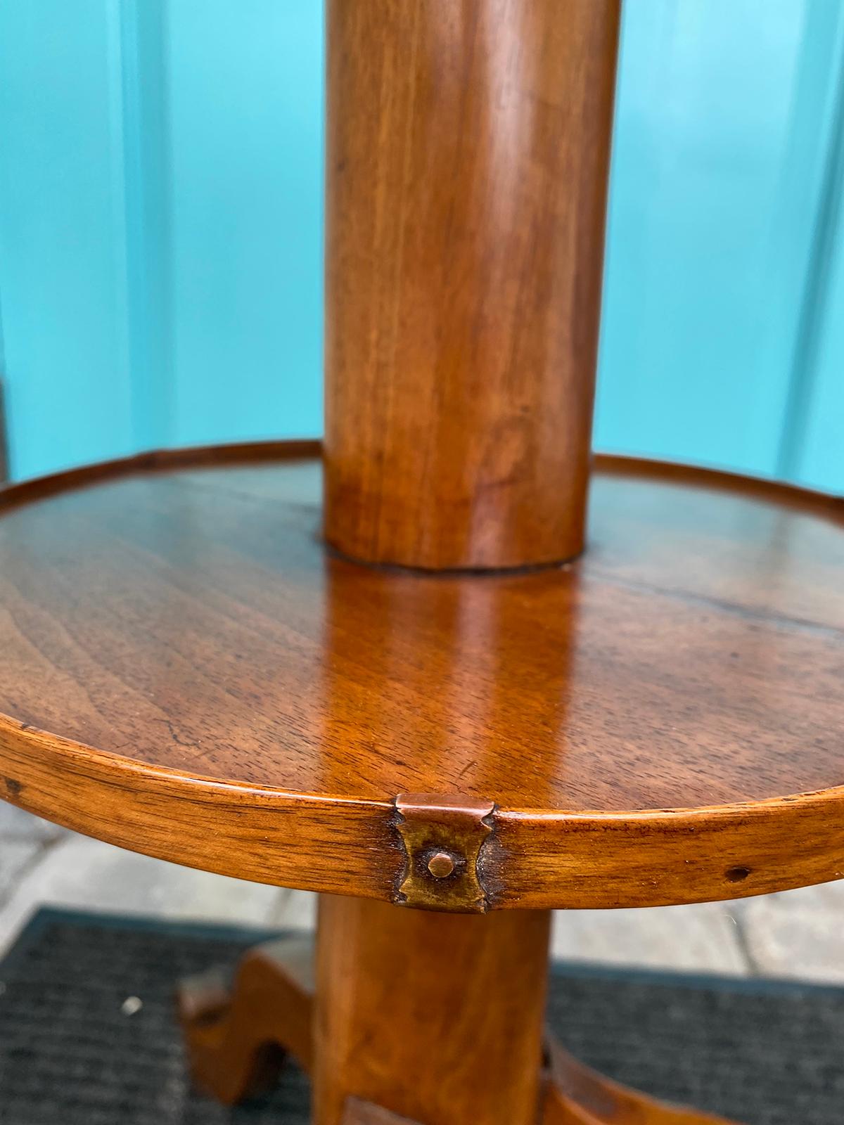 19th-20th Century French Walnut Round Side Tripod Table For Sale 4