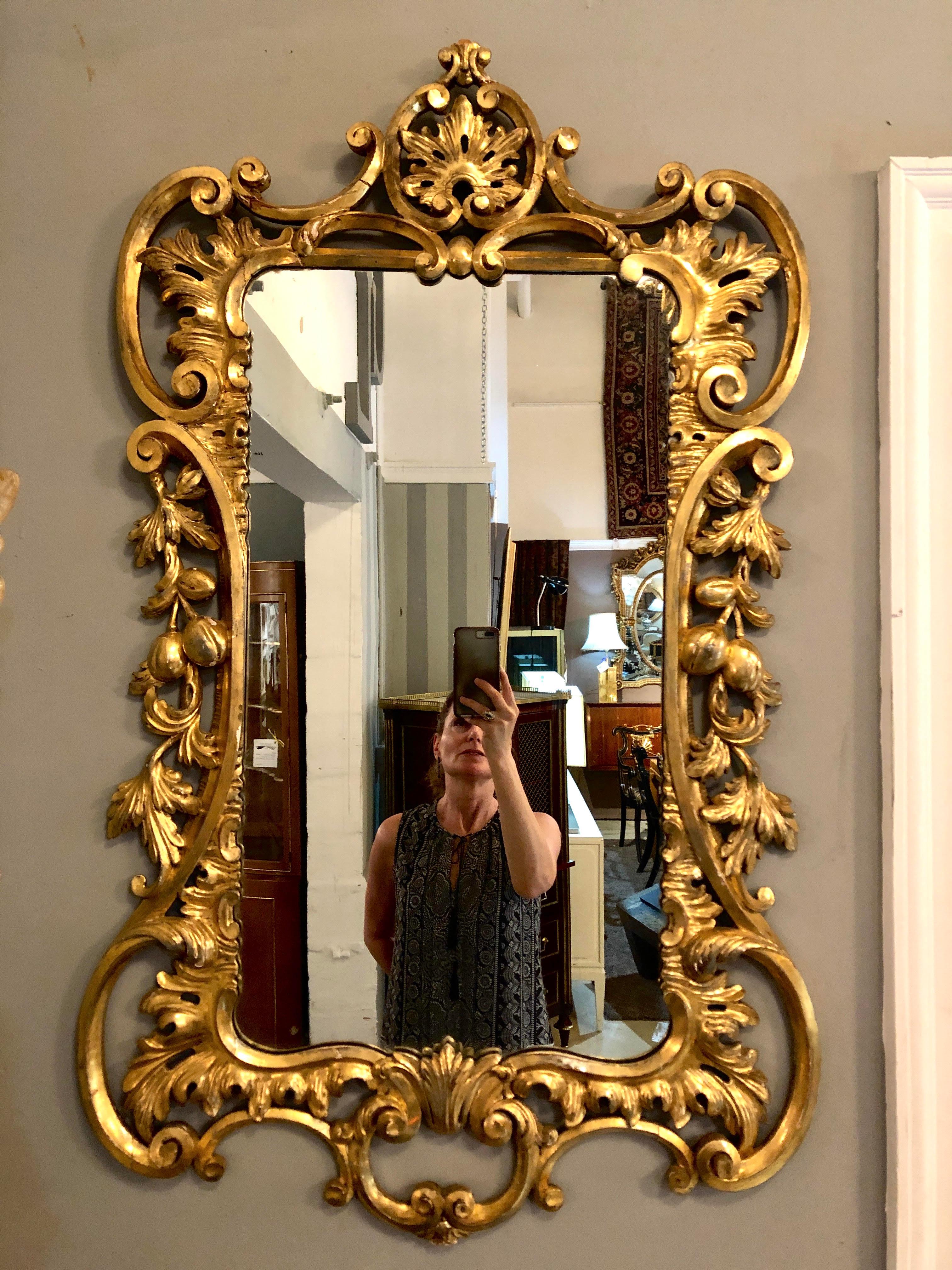 19th-20th Century Giltwood Continental Wall, Console or Pier Mirror 7
