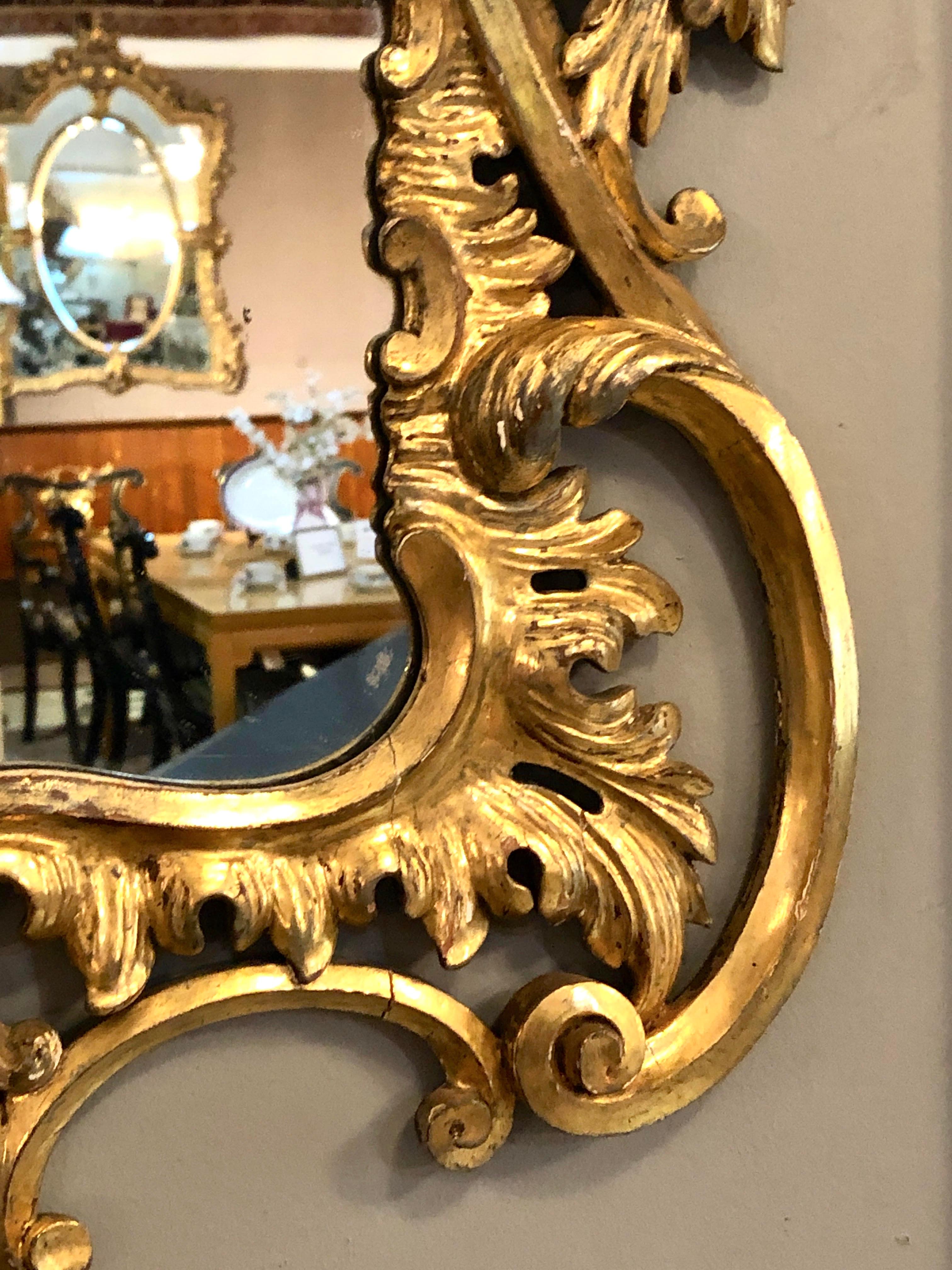 19th-20th Century Giltwood Continental Wall, Console or Pier Mirror 1
