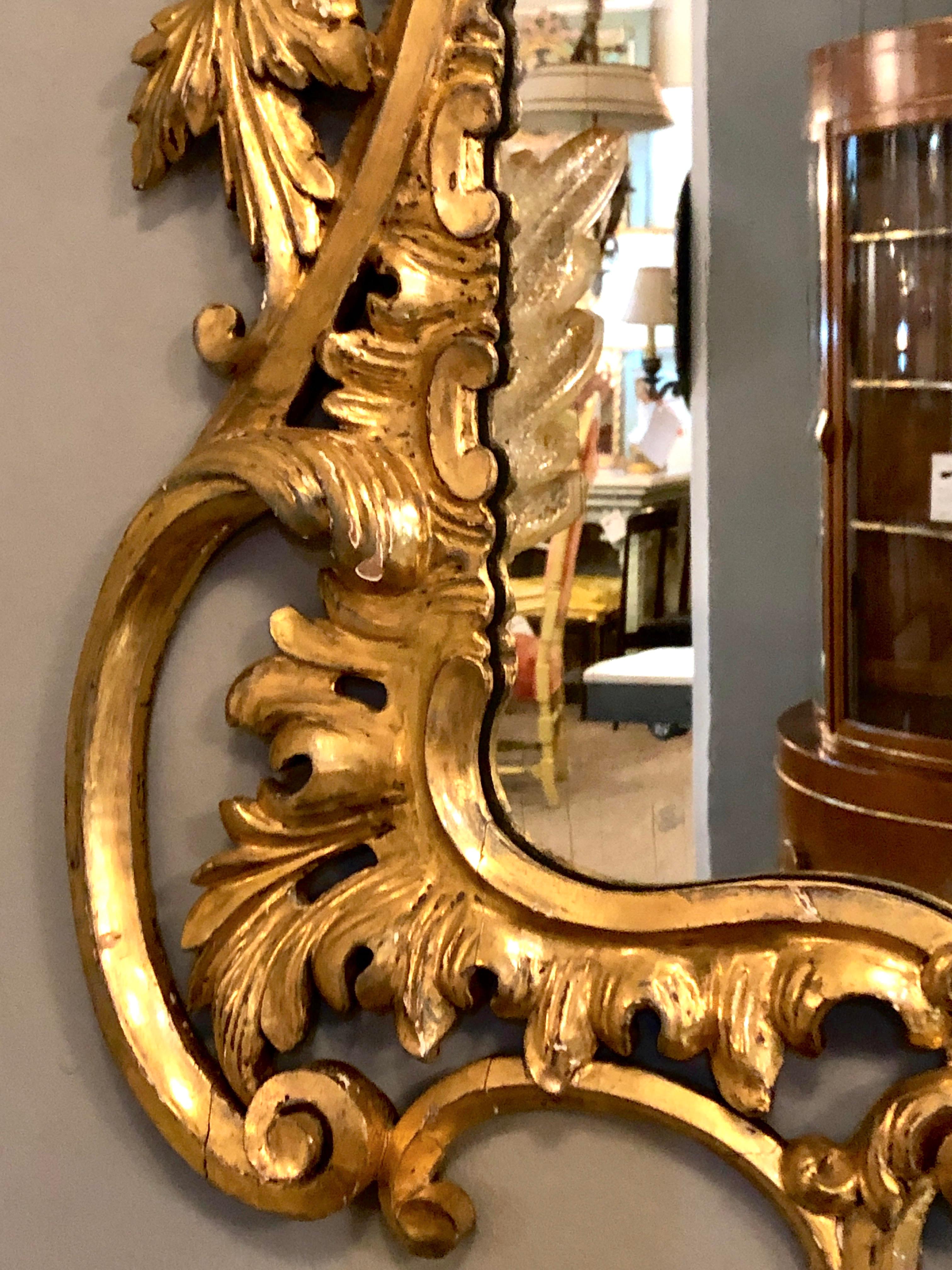 19th-20th Century Giltwood Continental Wall, Console or Pier Mirror 3