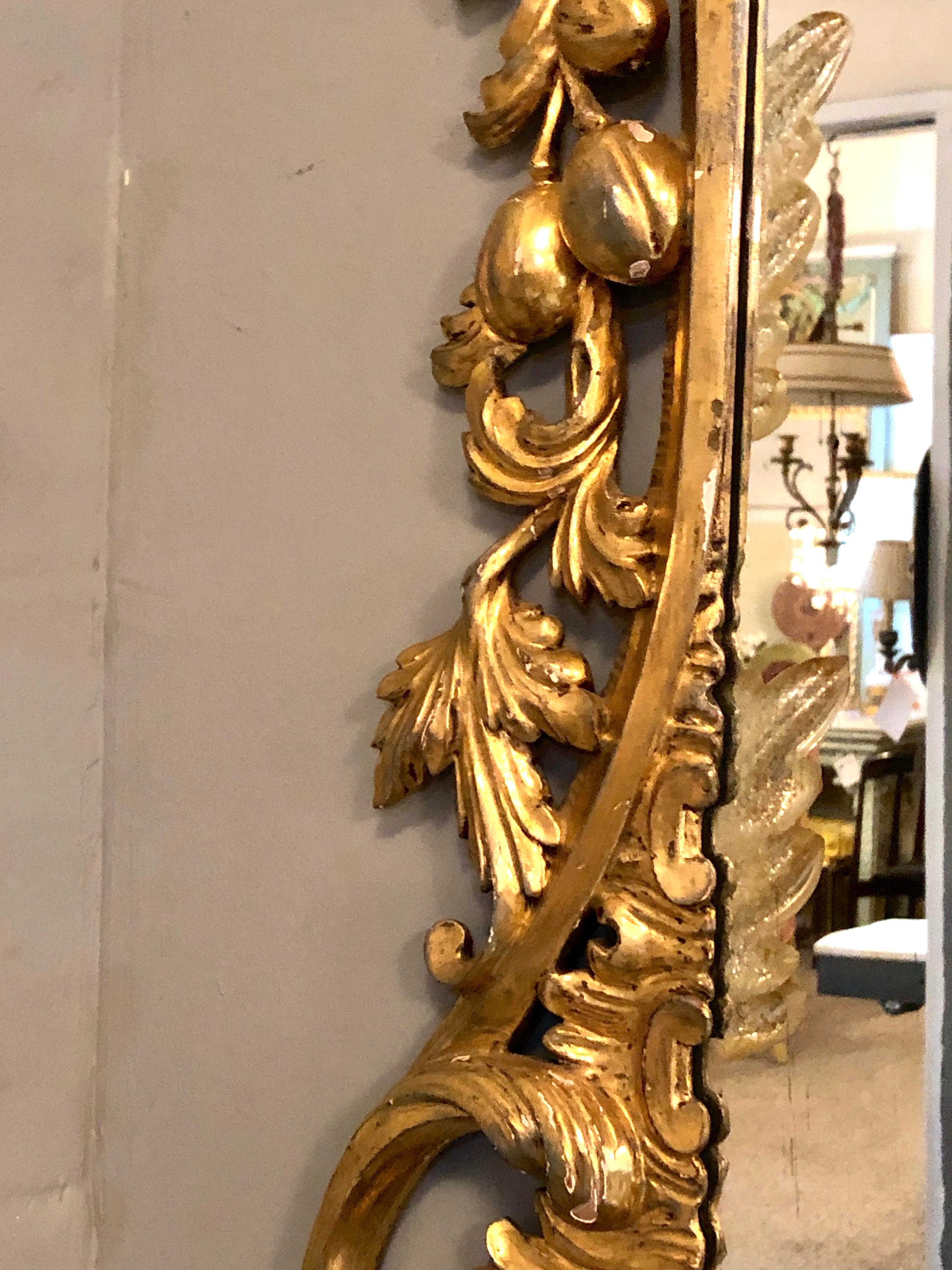19th-20th Century Giltwood Continental Wall, Console or Pier Mirror 4