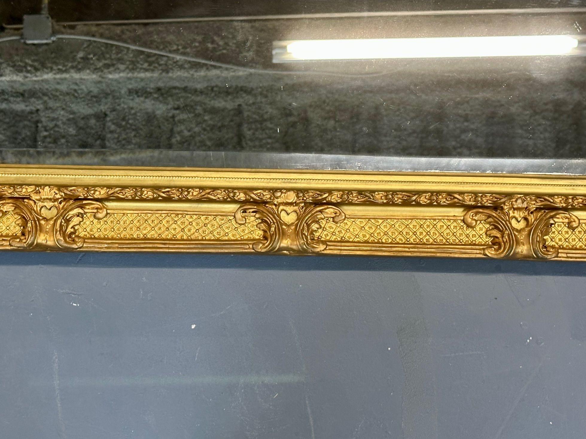 19th/ 20th Century Giltwood Wall / Console / Pier Mirror, Rectangular For Sale 2