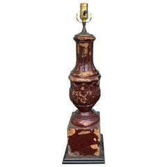19th-20th Century Glazed Iron Column Element as Lamp