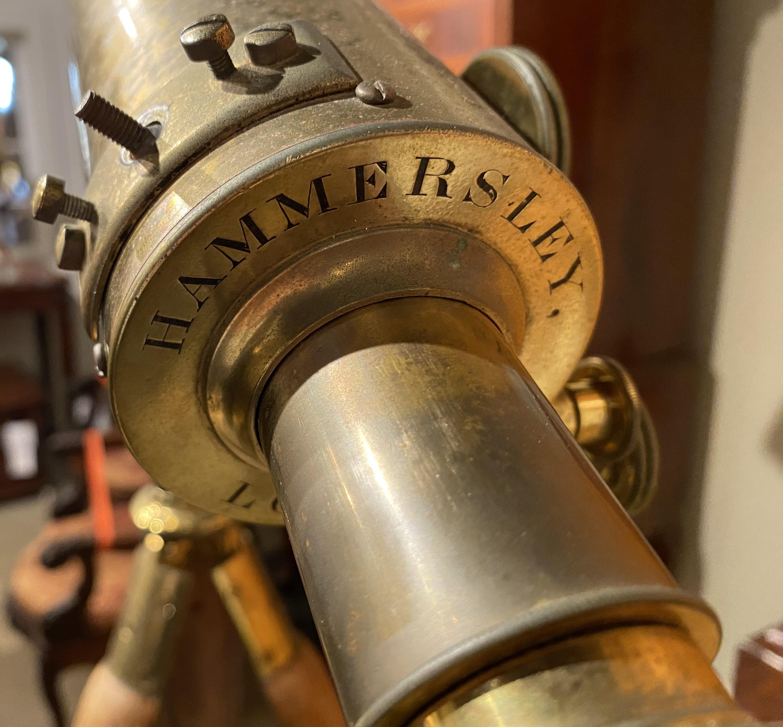 19th/20th Century Hammersley London Brass Telescope or Spyglass on Tripod In Good Condition In Milford, NH