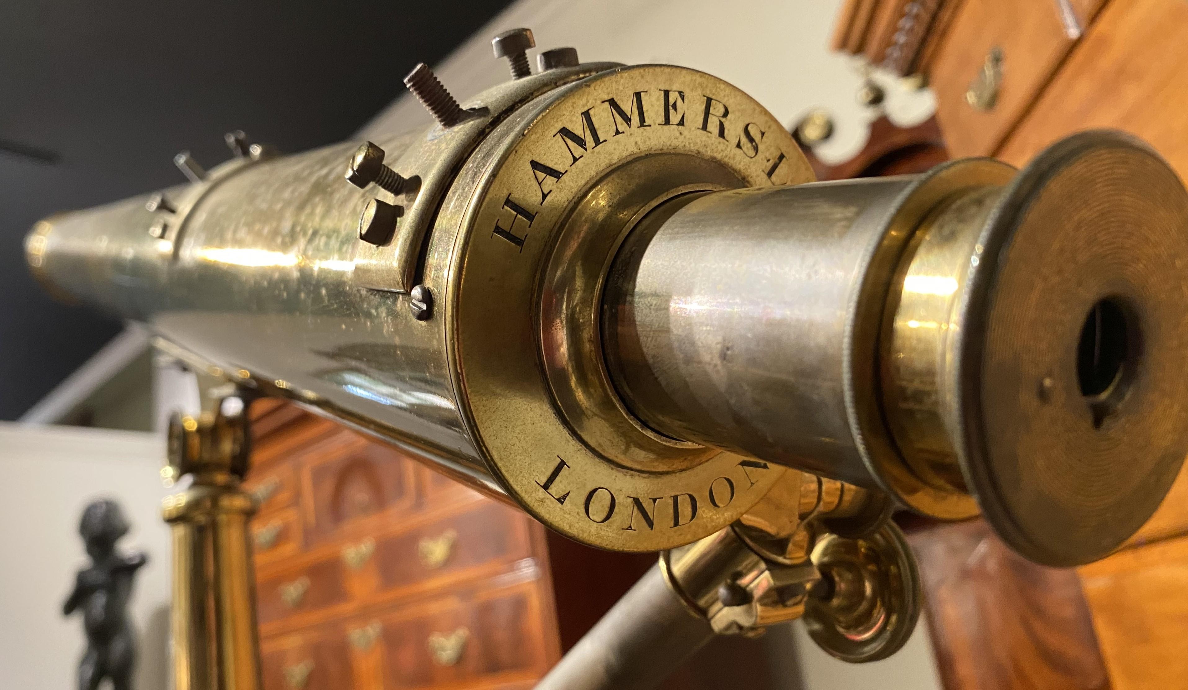 19th Century 19th/20th Century Hammersley London Brass Telescope or Spyglass on Tripod