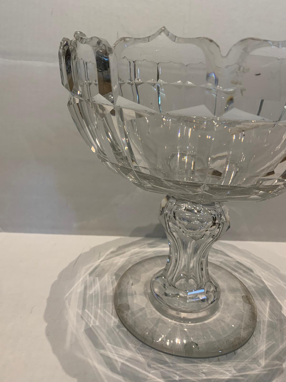 19th-20th Century Irish Crystal Compote or Pedestal Bowl 5