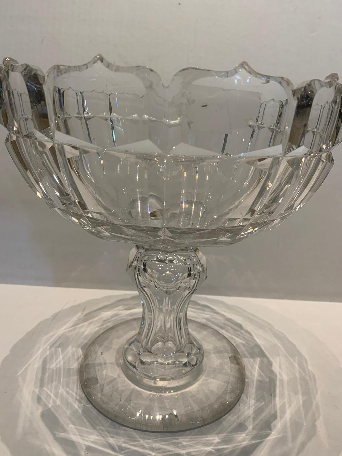 19th-20th Century Irish Crystal Compote or Pedestal Bowl 2