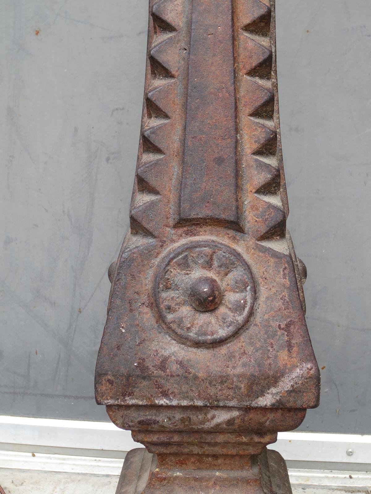19th-20th Century Iron Balustrade as Lamp on Custom Gilt Base For Sale 12