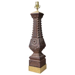 19th-20th Century Iron Balustrade as Lamp on Custom Gilt Base