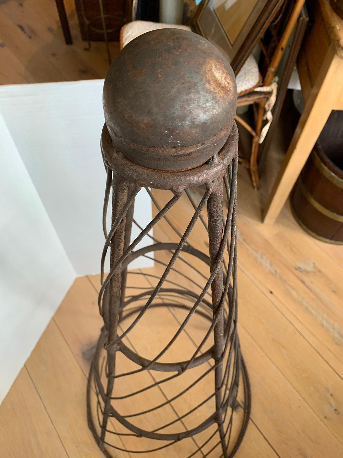 19th-20th Century Iron Cone Topiary For Sale 3