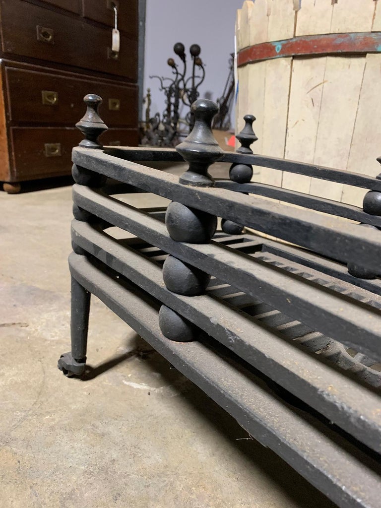 19th20th Century Iron Fireplace Grate For Sale at 1stDibs