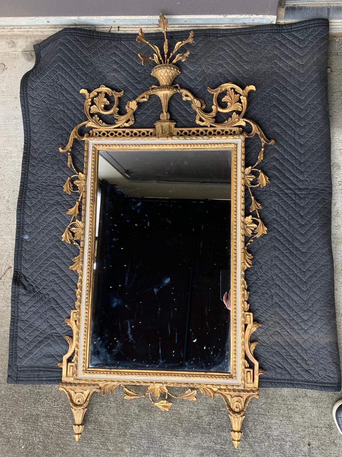 19th/20th Century Italian Carved Giltwood Mirror 9