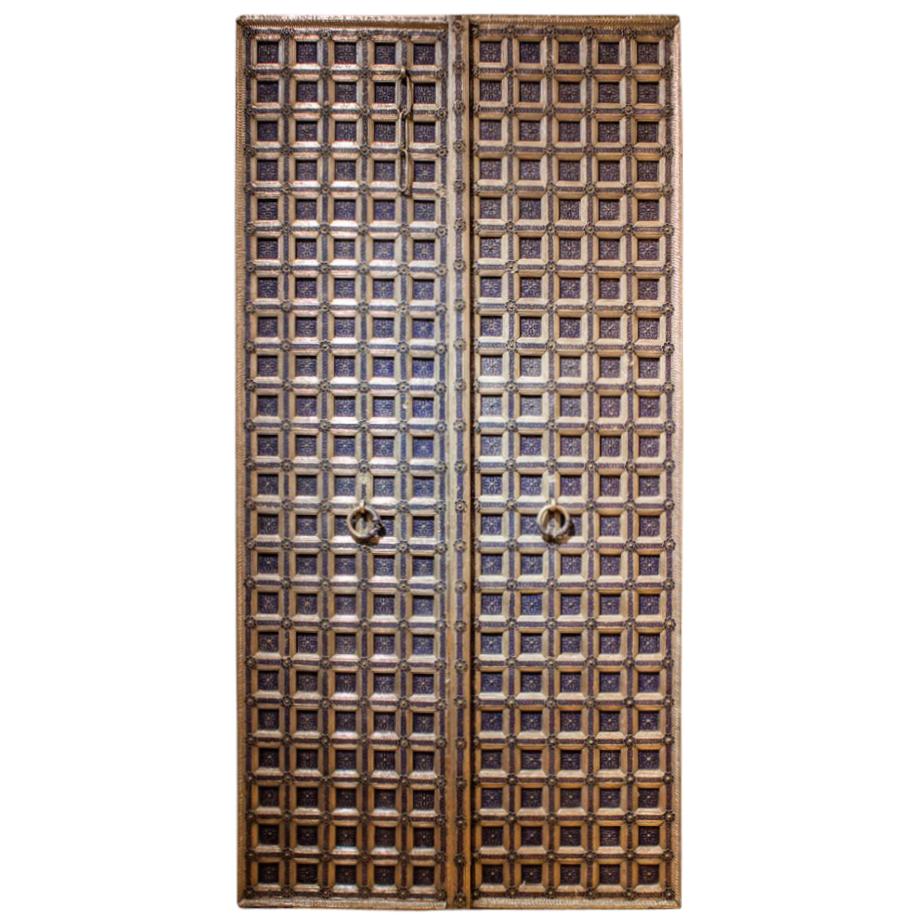 19e-20e siècle, Jaipur, Rajasthan, nord de l'Inde, portes en argent
