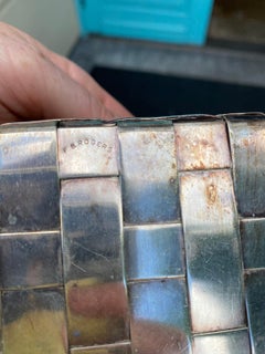 19th-20th Century Large F.B. Rogers Silver Plate Woven Basket, Marked