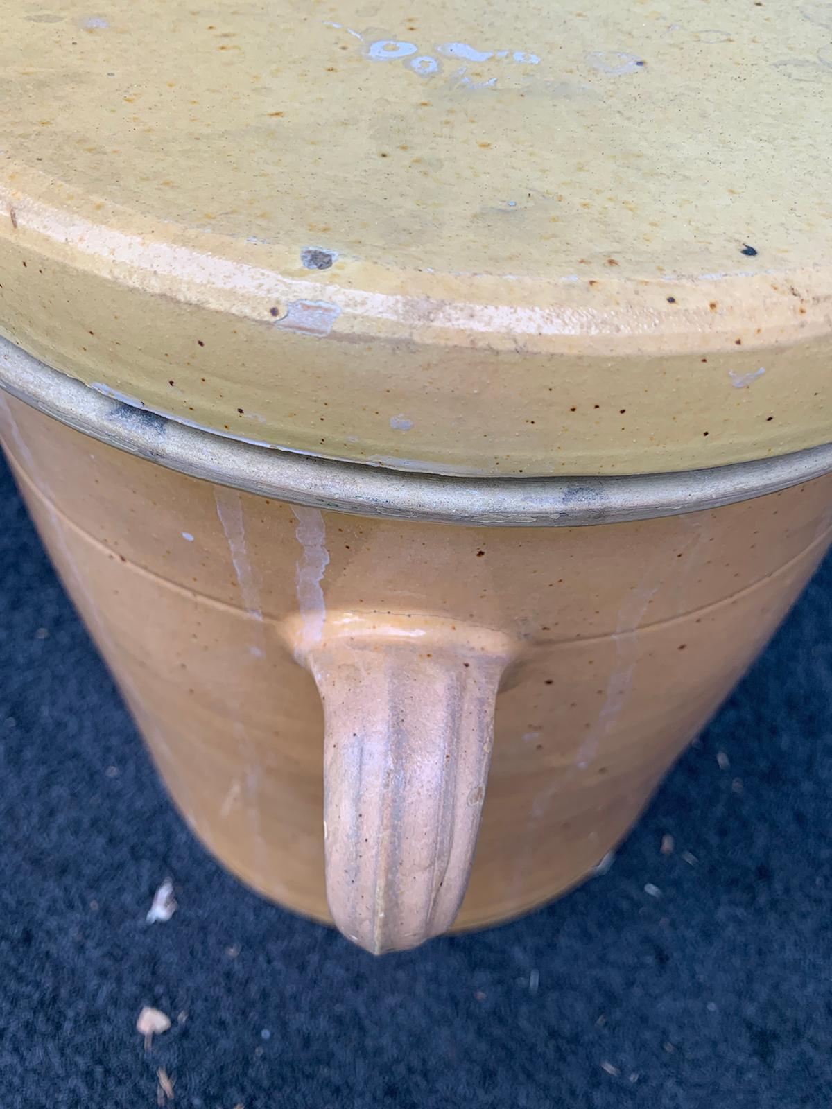 19th-20th Century Large French Crock with Lid For Sale 6