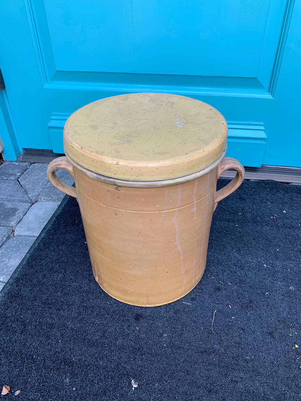 large crock with lid
