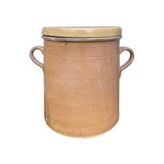 Antique 19th-20th Century Large French Crock with Lid