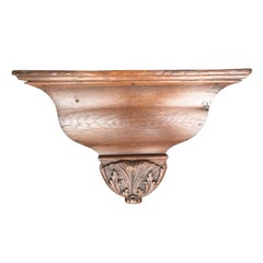 19th-20th Century Large Wooden Hand Carved Wall Bracket