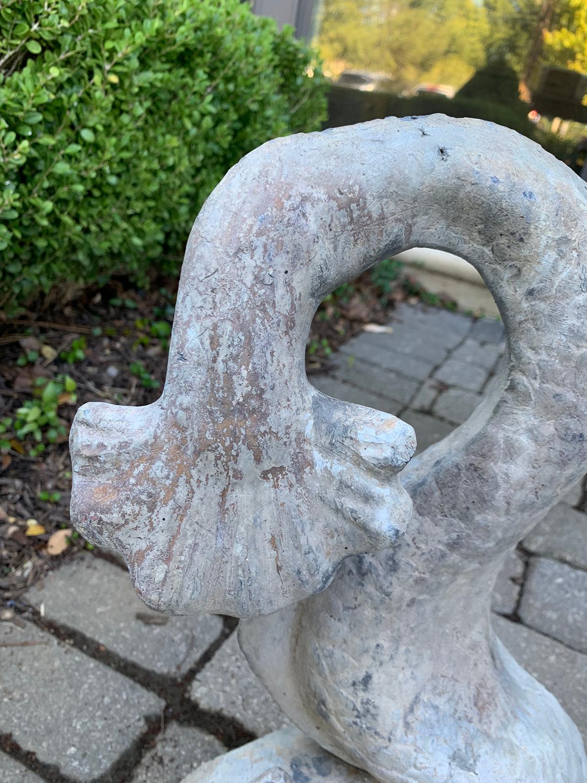 19th-20th Century Lead Dolphin Garden Fountain 3