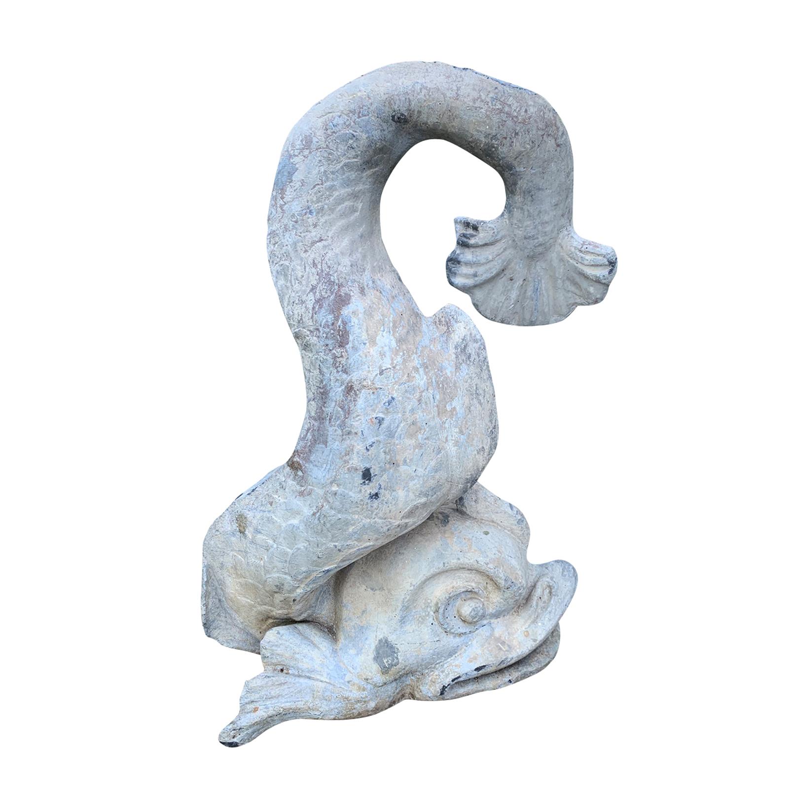 19th-20th Century Lead Dolphin Garden Fountain