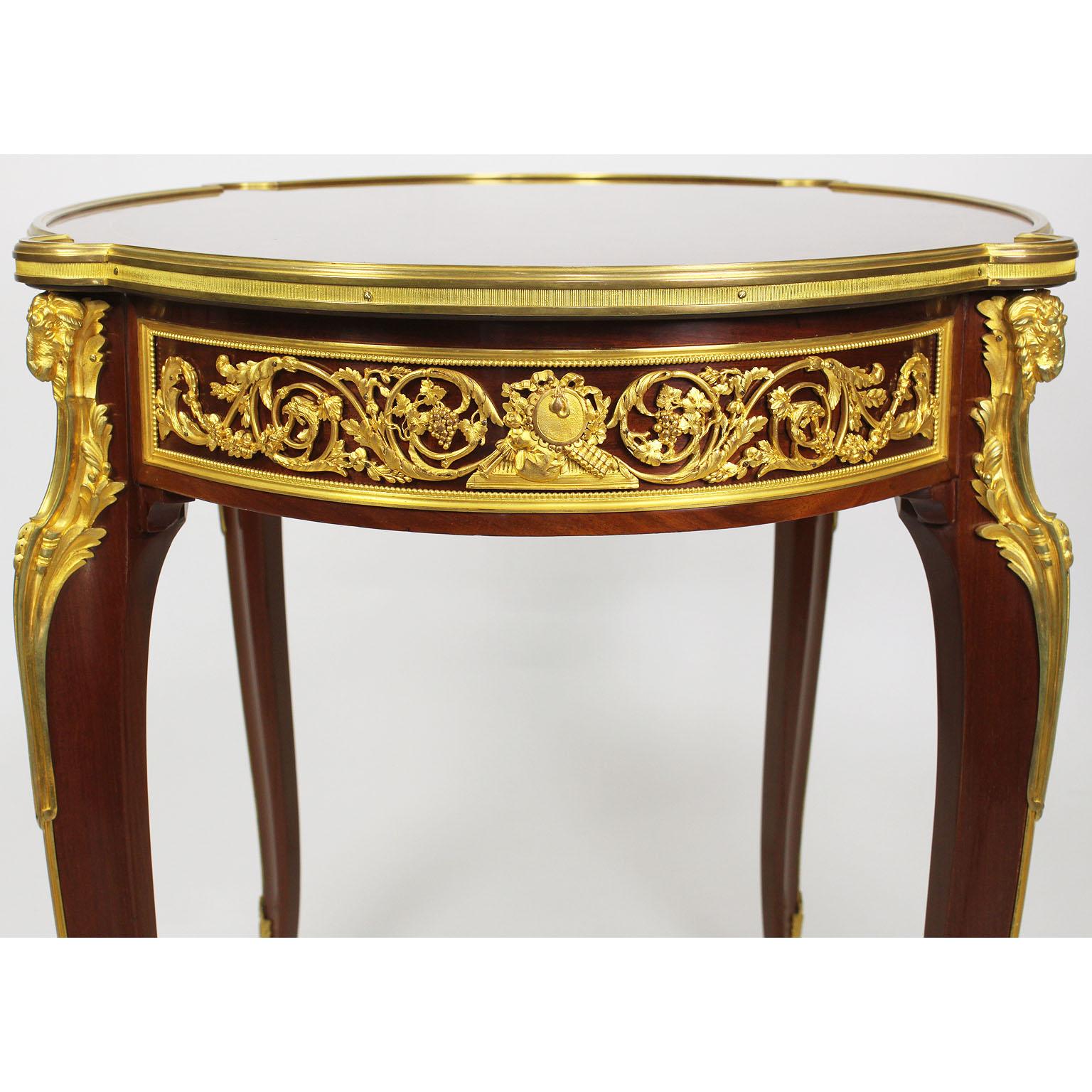 19th-20th Century Louis XV Gilt Bronze-Mounted Table, Francois Linke Attributed For Sale 2