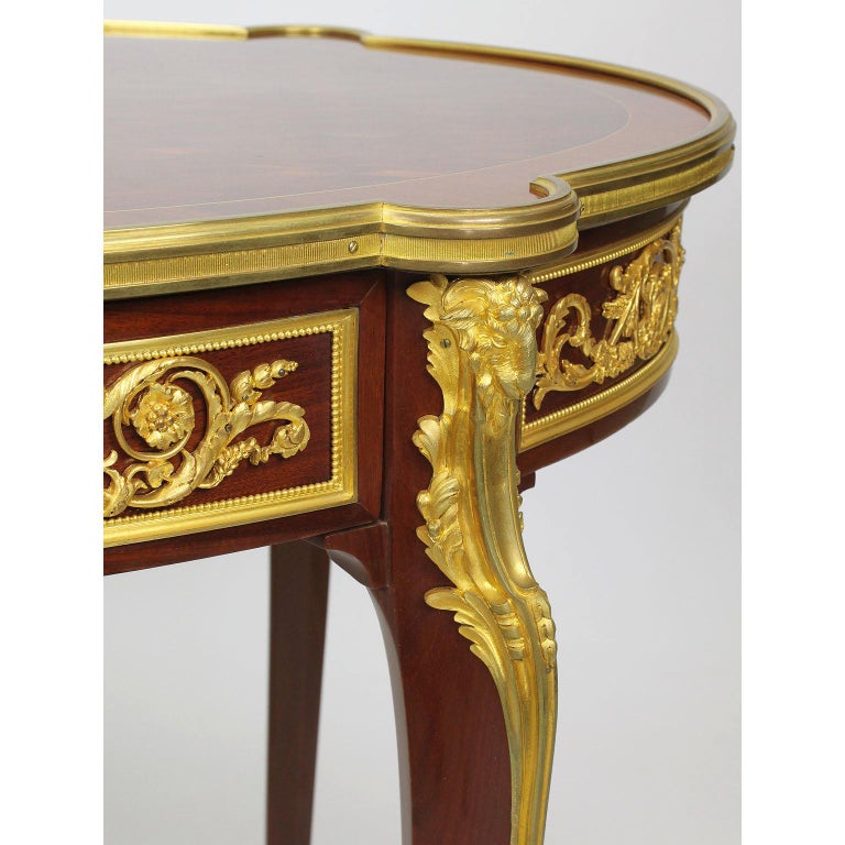 Early 20th Century 19th-20th Century Louis XV Gilt Bronze-Mounted Table, Francois Linke Attributed For Sale