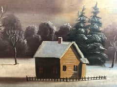 19th-20th Century Naive Winter Landscape