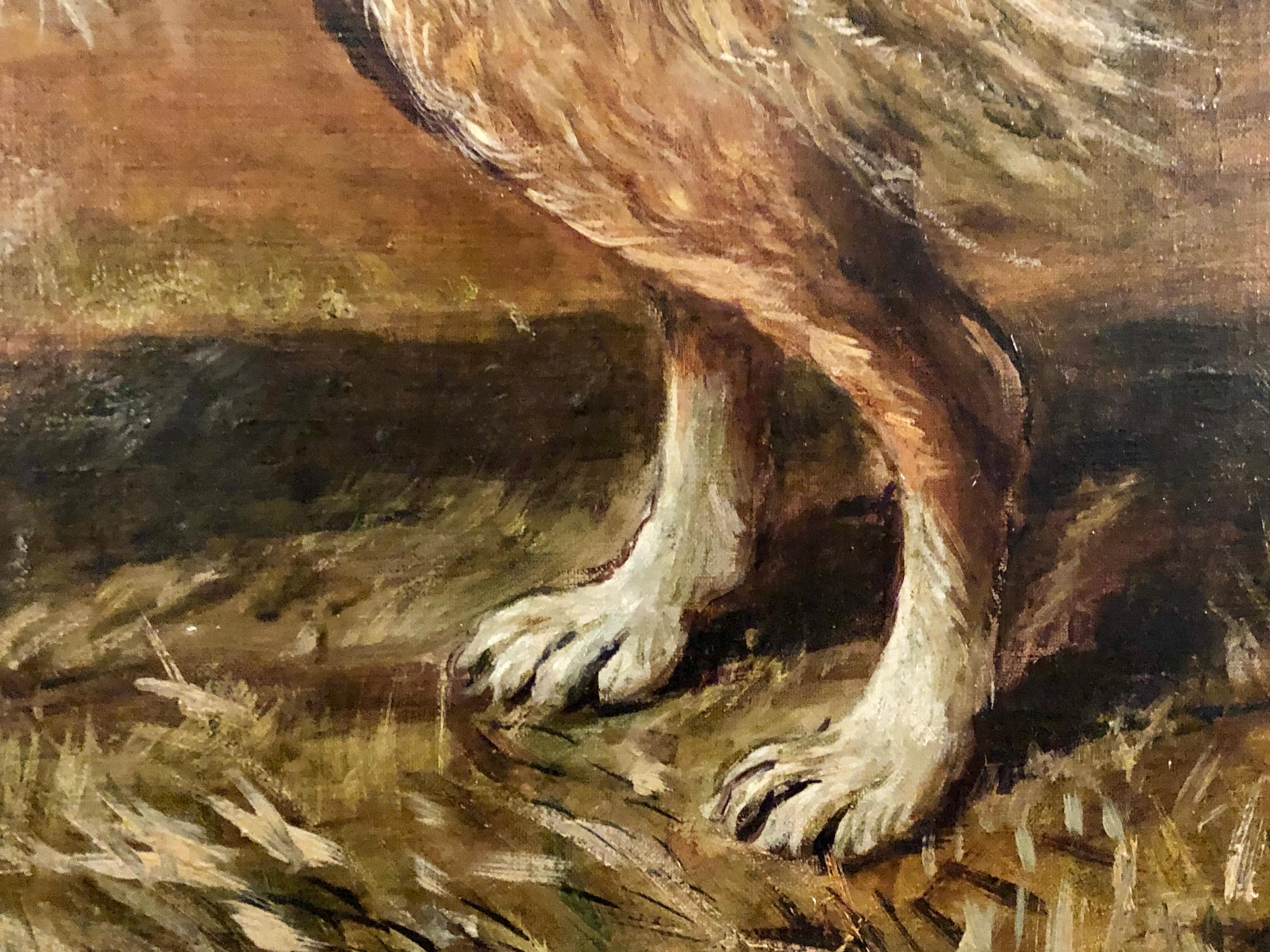 19th-20th Century Oil on Canvas of a Dog in a Landscape by Raymond Dearn 4