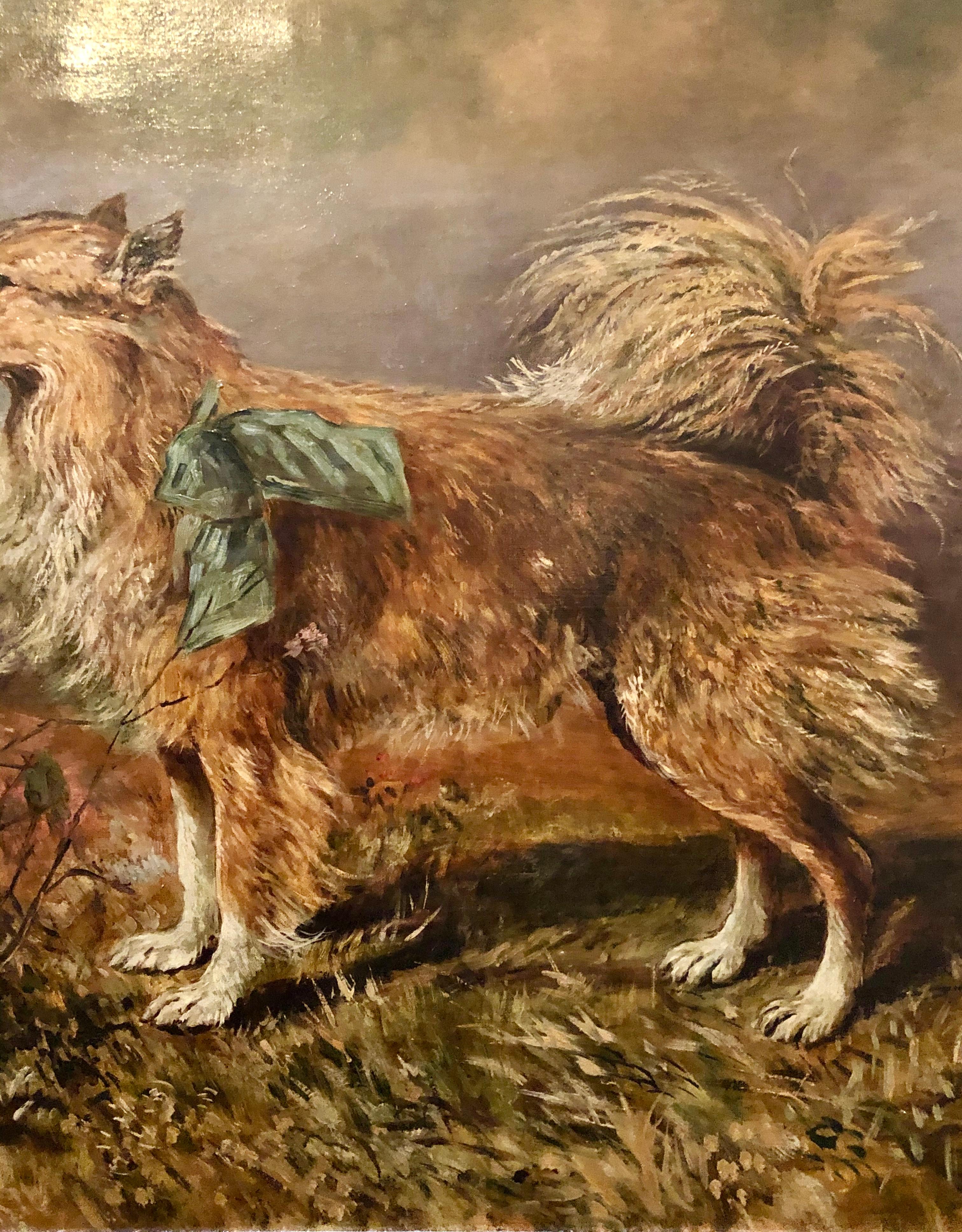19th-20th Century Oil on Canvas of a Dog in a Landscape by Raymond Dearn 1