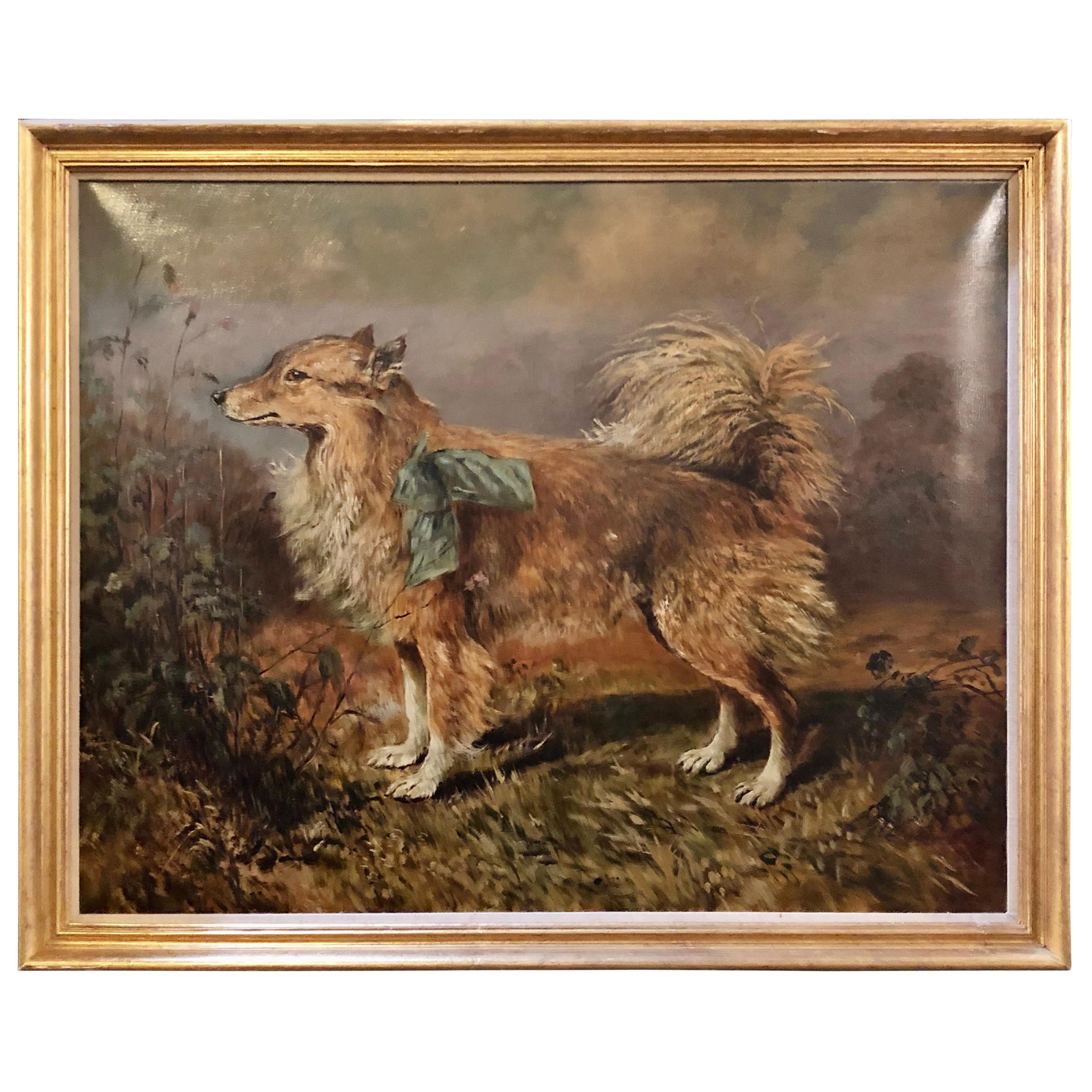 19th-20th Century Oil on Canvas of a Dog in a Landscape by Raymond Dearn
